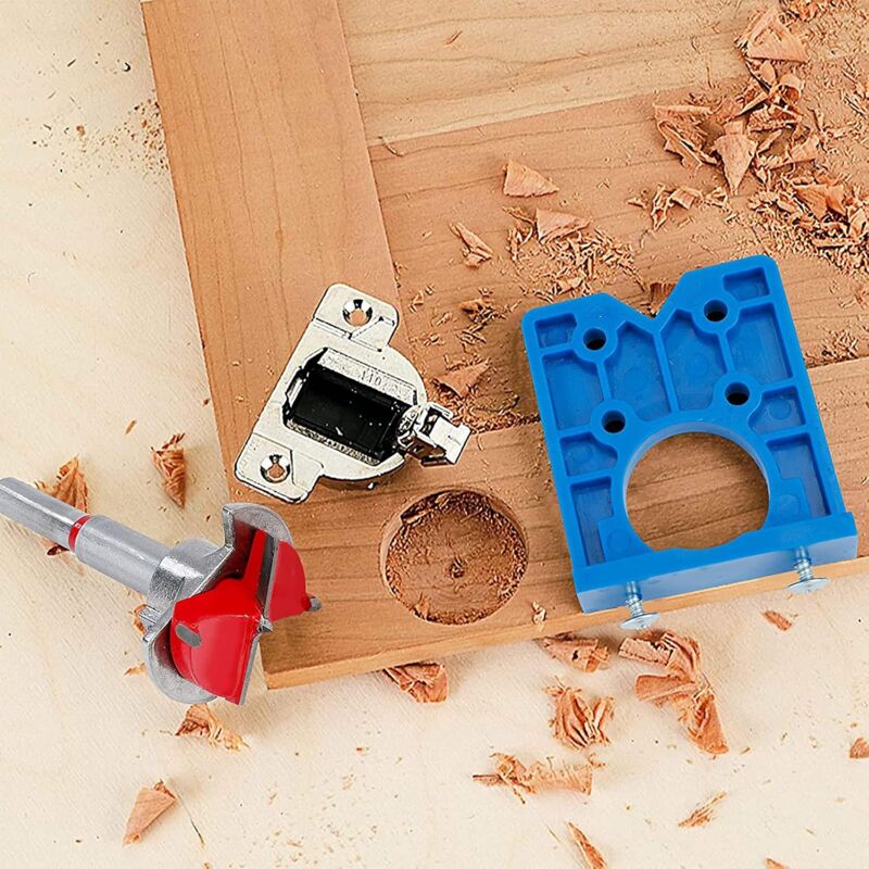 1 pcs Hinge Jig Drill Bit Sets, Hole Locator Bits, Drilling Jig For Hinges (35Mm Hinge Drilling Jig + Drill Bit Set) - Image 3