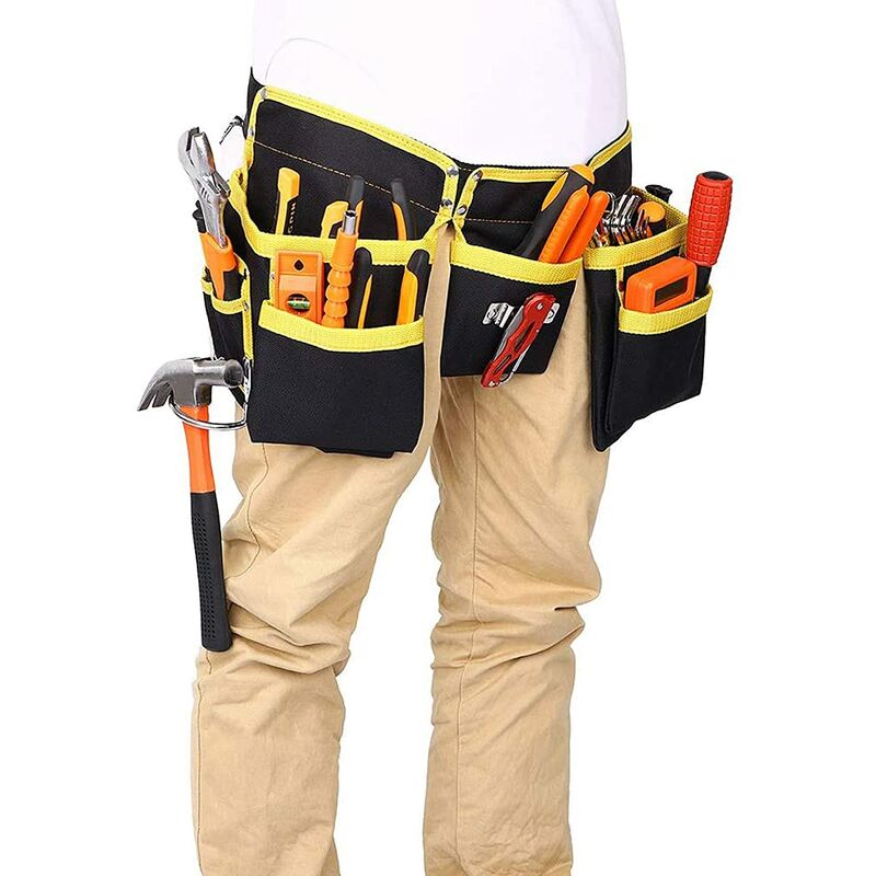 Tool Belt With 11 Pockets, Waterproof Oxford Fabric Tool Holder With Adjustable Straps, For Electricians, Carpenters, - Image 1