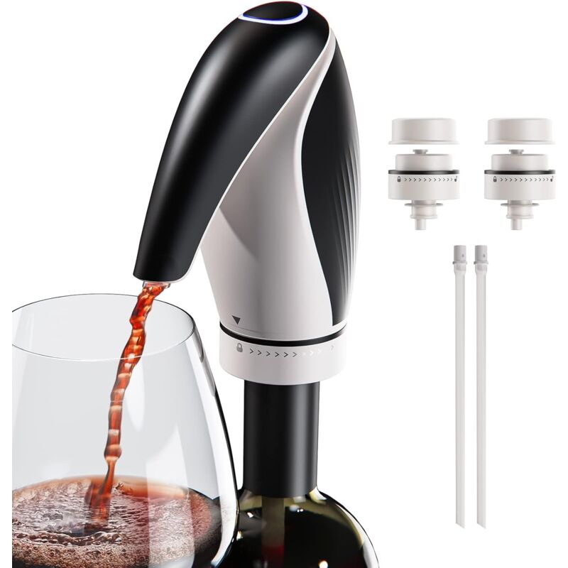 Electric Wine Aerator Pourer Rechargeable 3-In-1 Wine Decanter Dispenser Preserver Penguin Shape Gifts For Wine Lovers, - Image 1