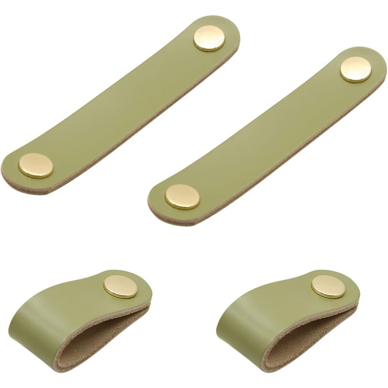 4 pcs Leather Handle Furniture Knobs Leather Handles Window Leather Door Knobs Wardrobe Door Knobs For Cabinets - Image 1