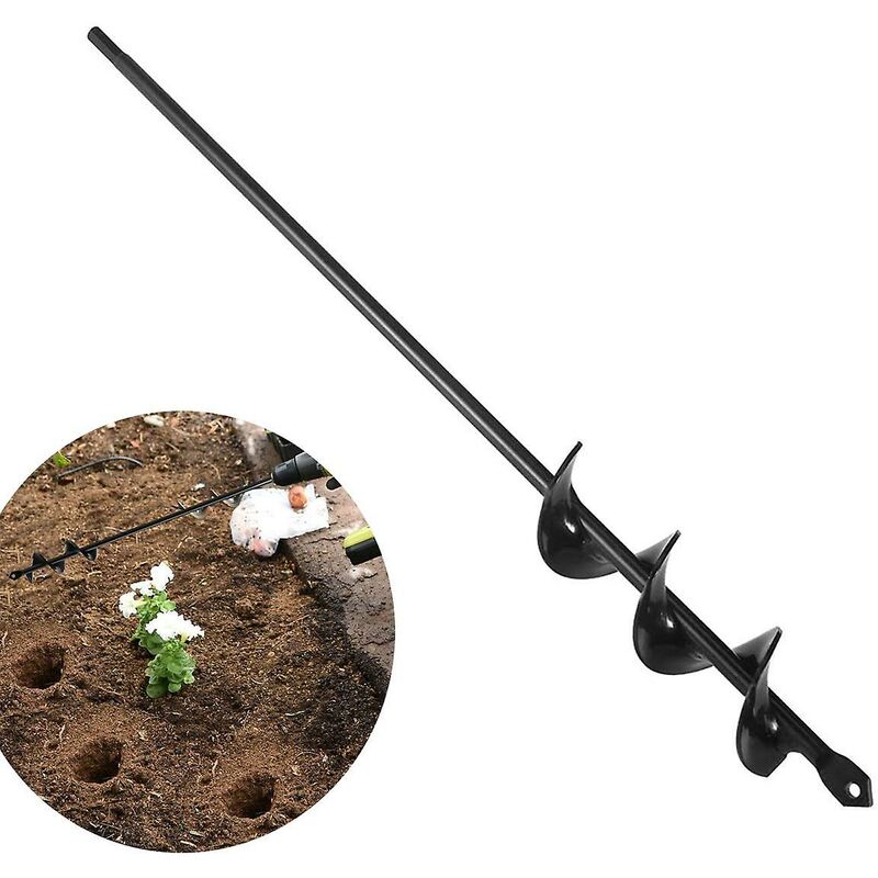 Garden Auger Drill Bit Ø4X45Cm, Practical Planting Tool For Planting Bedding Bulb Seedlings, Spiral Garden Drill Bit - Image 1