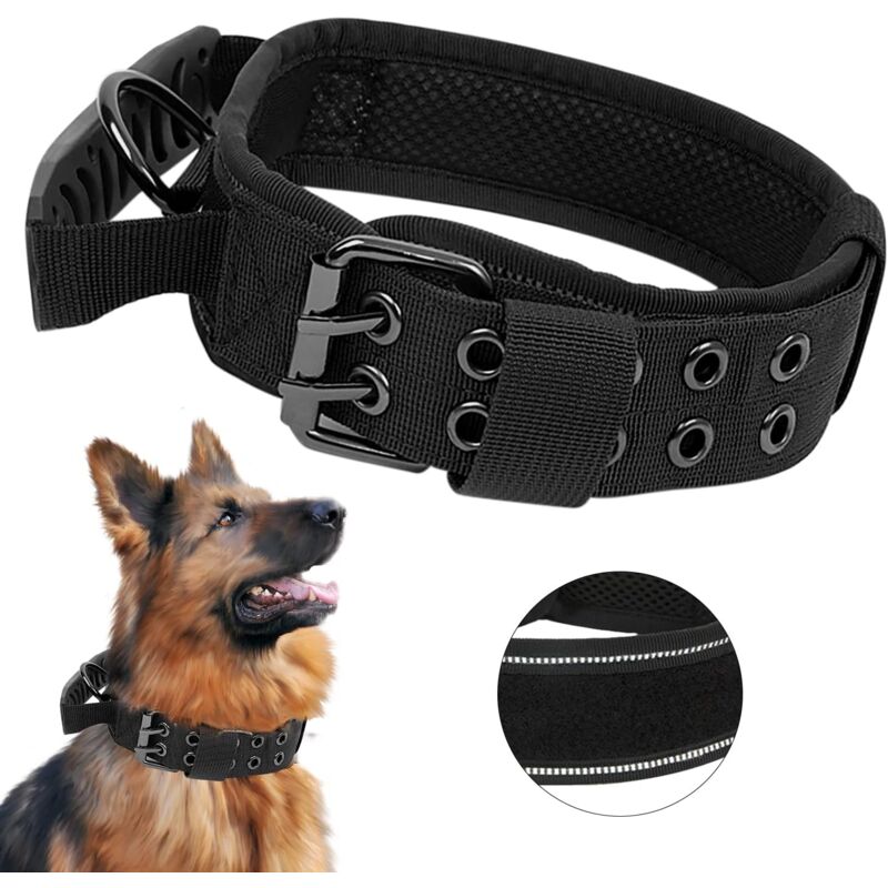 Upgrade Tactical Dog Collar With Control Handle, Military Adjustable Padded Dog Collar For Medium Large Dogs Training - Image 1