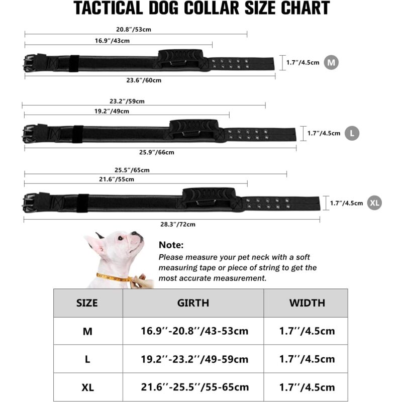 Upgrade Tactical Dog Collar With Control Handle, Military Adjustable Padded Dog Collar For Medium Large Dogs Training - Image 3
