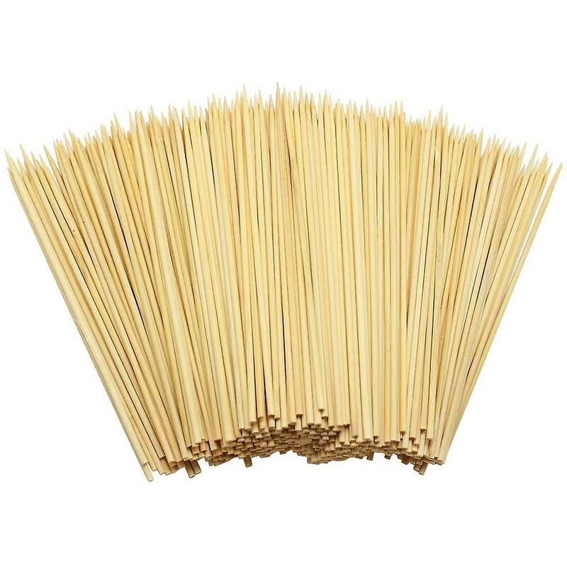 400 Wooden Bamboo Skewers Sticks For Bbq Fruit Chocolate Fondue Fountain 15Cm - Image 1