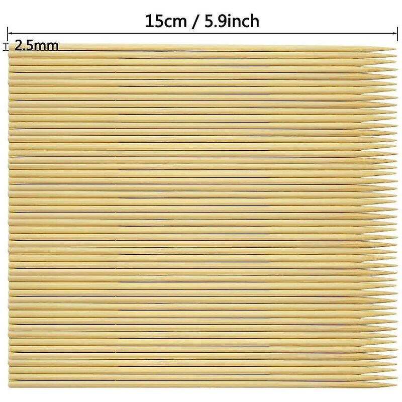 400 Wooden Bamboo Skewers Sticks For Bbq Fruit Chocolate Fondue Fountain 15Cm - Image 2