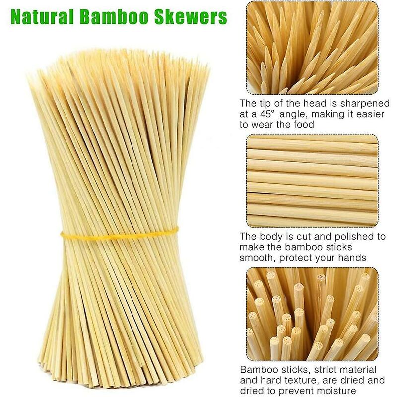 400 Wooden Bamboo Skewers Sticks For Bbq Fruit Chocolate Fondue Fountain 15Cm - Image 3