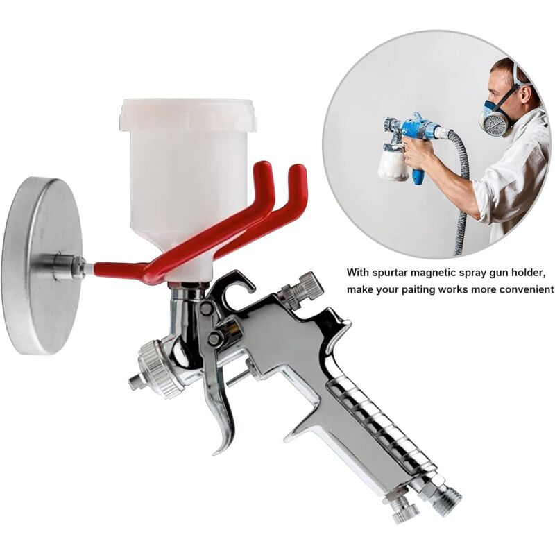 Paint Gun Holder With Magnetic Base, Paint Gun Accessories, Universal Holder On Shelves And Other Magnetic Surfaces, - Image 3