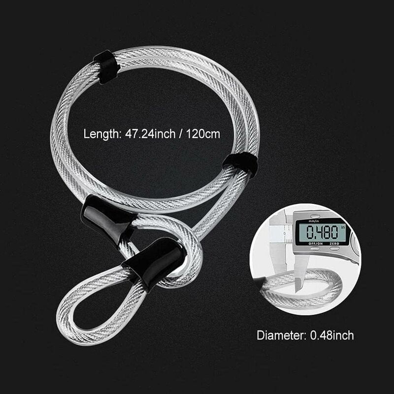 Bicycle U-Lock + Steel Cable Lock With Bracket 2 In 1 Flexible U-Lock Steel Cable - Image 2