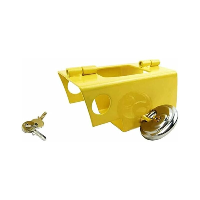Heavy Duty Steel Caravan/Trailer Hitch Lock With Padlock - Image 1