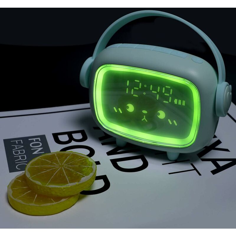 Kids Digital Alarm Clock For Girls Boys, Angel Digital Alarm Clock With Lights And Snooze Function (Green) - Image 4