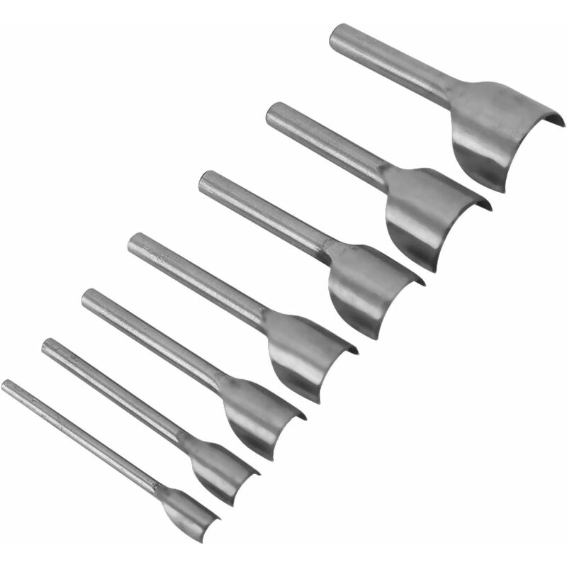 7 pcs Half ROund Diy Leather Craft Tools Arc Shape Belt End Cutter Leather Strap Semicircle Punch Tools (10-40Mm) - Image 1