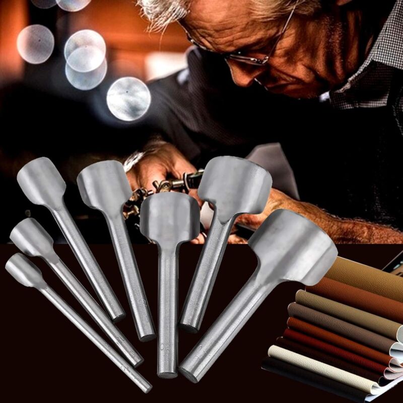 7 pcs Half ROund Diy Leather Craft Tools Arc Shape Belt End Cutter Leather Strap Semicircle Punch Tools (10-40Mm) - Image 2