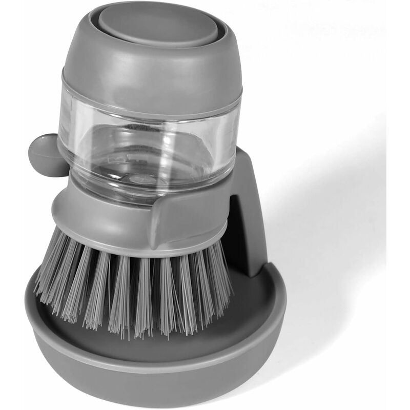 Soap Dispensing Dish Brush, Kitchen Hand Brush For Cleaning Dishes, Pots, Pans And Sinks -- Gray V014Dcbgre One Size - Image 1