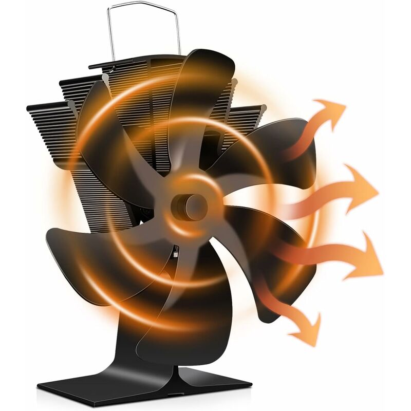Wood Stove Fan 6 Blades Heat Powered Fireplace Fan Quiet Fan With Overheat Protection For Wood Burning Stove Gas - Image 1