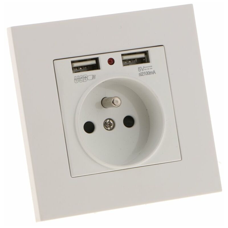 Sharplace Wall Socket, Wall Socket, Dual Usb 5V/2100Ma, 2 Port Usb Socket Convenient And Easy To Manage - Image 1