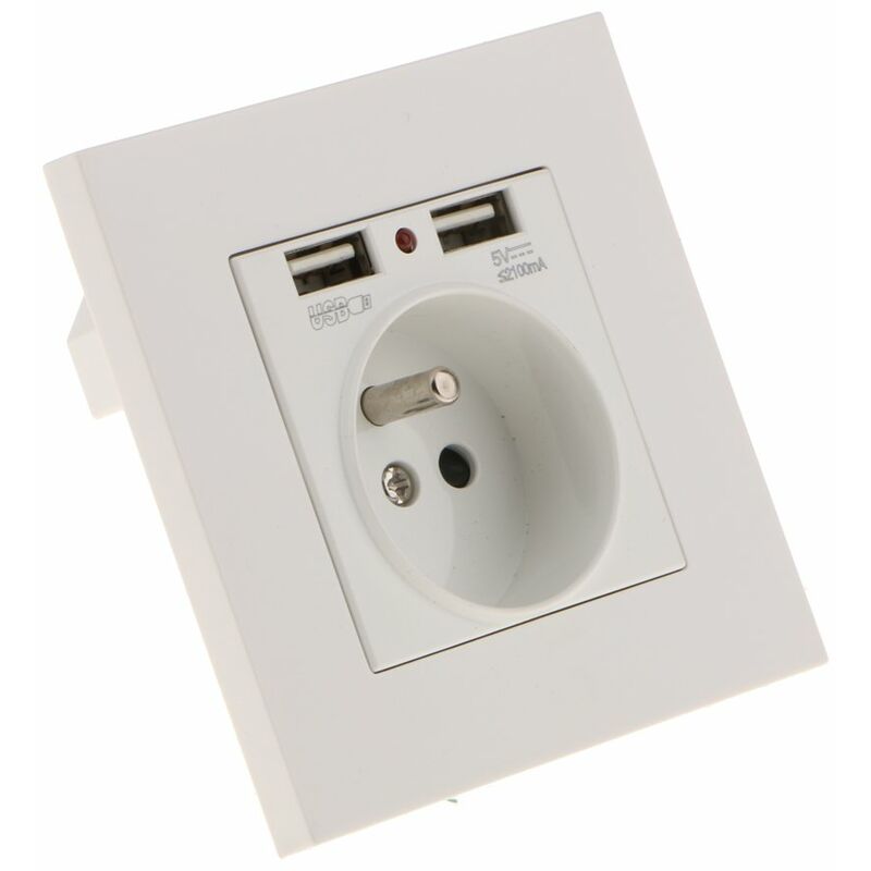 Sharplace Wall Socket, Wall Socket, Dual Usb 5V/2100Ma, 2 Port Usb Socket Convenient And Easy To Manage - Image 2