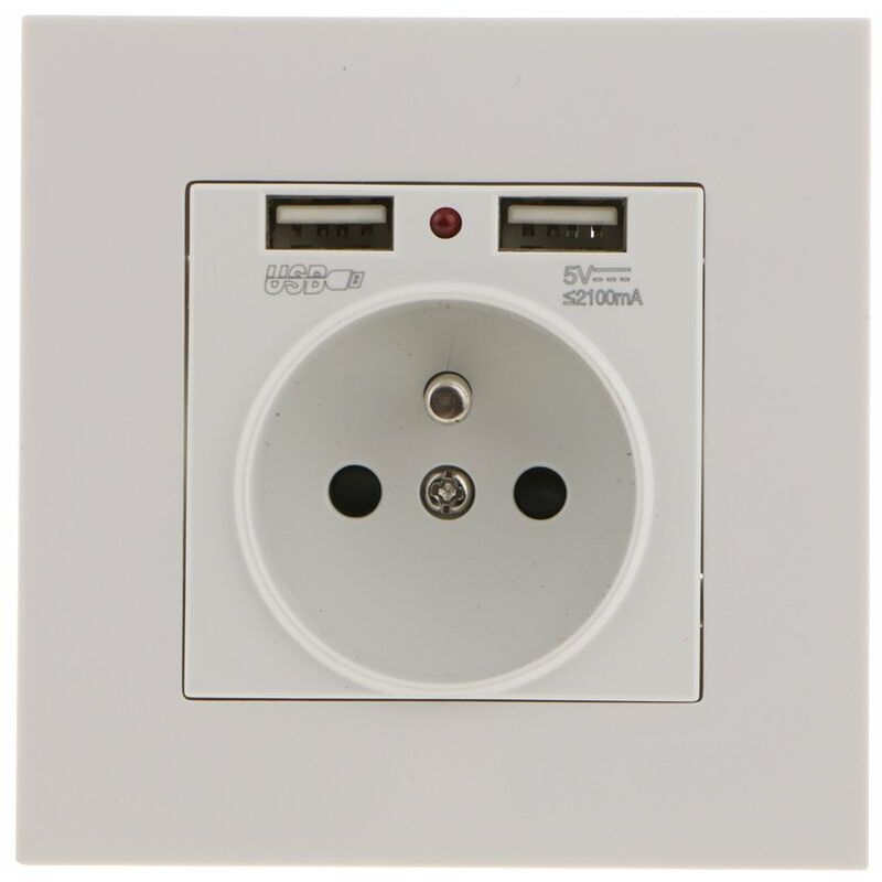 Sharplace Wall Socket, Wall Socket, Dual Usb 5V/2100Ma, 2 Port Usb Socket Convenient And Easy To Manage - Image 4