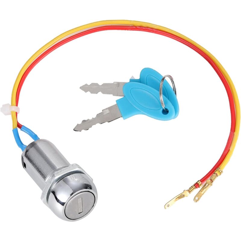 2 Wire Ignition Switch, Key Start Switch With 2 On-Off Buttons For Electric Scooter Atv Moped Go Kart - Image 1