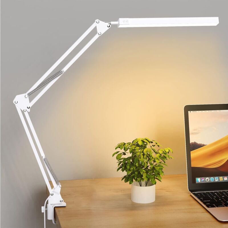 LED Desk Lamp - Powerful LED Desk Lamp With Clip - Eye Protection LED Desk Lamp - 3 Lighting Modes X 10 Brightness - Image 1