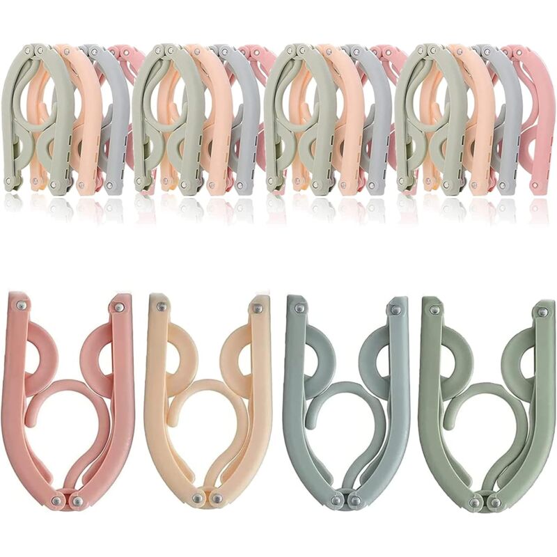 12 Pack Portable Foldable Plastic Travel Hangers Space Saving With Non-Slip Multi-Functional Travel Accessories For - Image 1