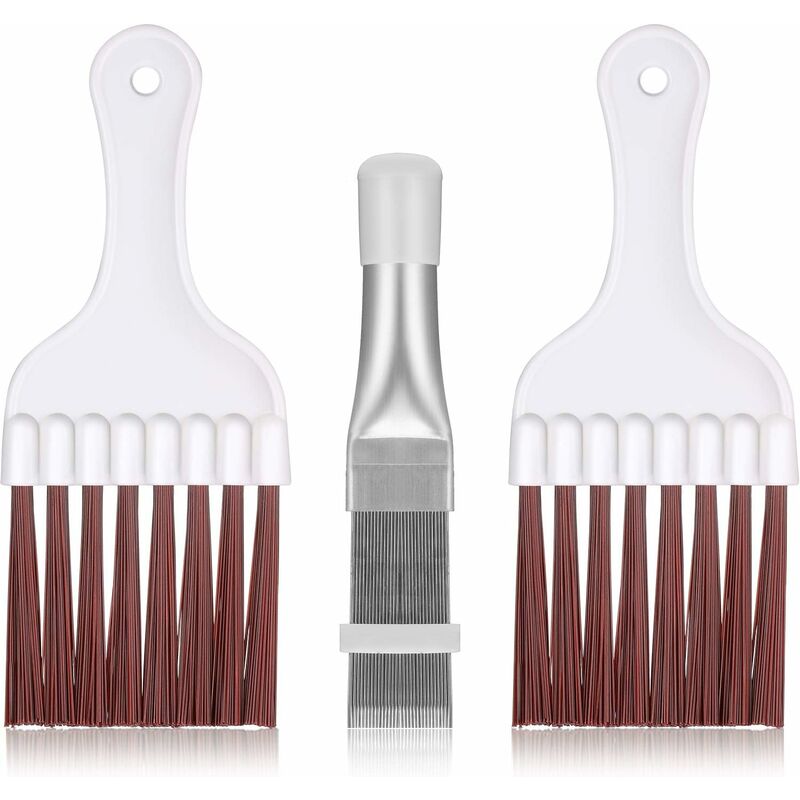 3 pcs Air Conditioner Condenser Cleaning Brush, Stainless Steel Air Conditioner Fin Cleaner, Refrigerator Coil Cleaning - Image 1