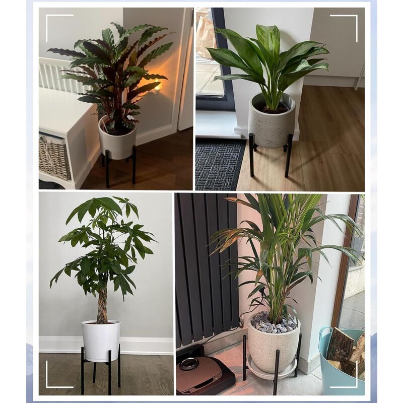 Plant Stand, Simple Style Metal Plant Shelf, Indoor And Outdoor Flower Pot Holder Adjustable Width For 20-30Cm Pots - Image 2