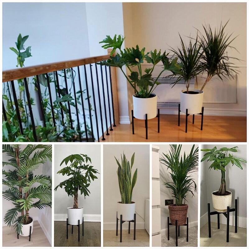 Plant Stand, Simple Style Metal Plant Shelf, Indoor And Outdoor Flower Pot Holder Adjustable Width For 20-30Cm Pots - Image 3