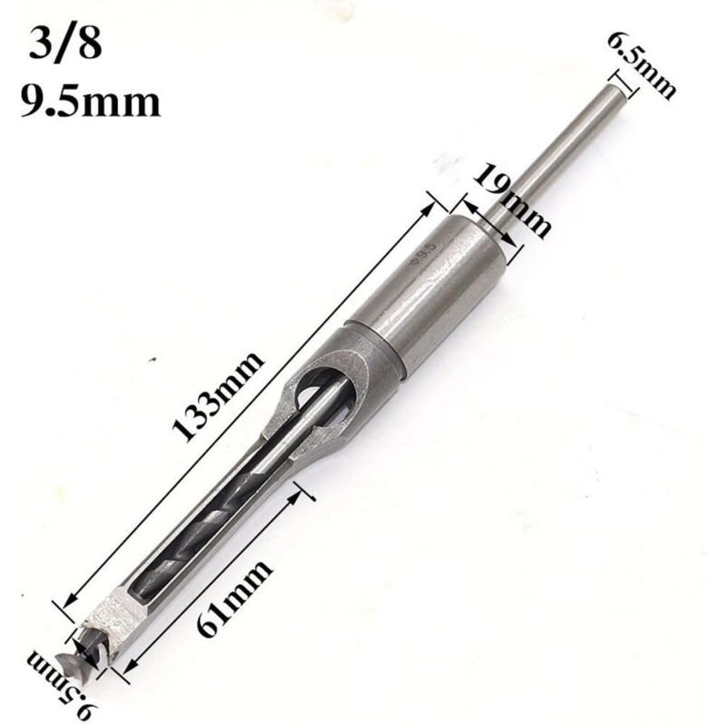 4 pcs Chisel Set Square Hole Drill Bits, Steel Hollow Chisel Woodworking Tools Set (1/4-1/2-5/16-3/8 Inch) - Image 2