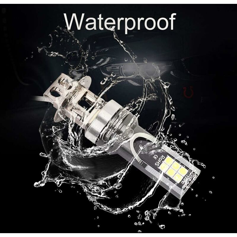 2 pcs LED Headlight Bulb, 2525 12LED Car Vehicle Headlight Replacement For H3 Headlight Bulb Dc12V-24V White 6500K-7500K - Image 4
