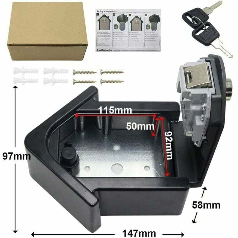 Wall Mounted Key Safe Box With Digital Code & Emergency Keys, Large Key Safe Box Xl Size Outdoor Key Safe For Home, - Image 2