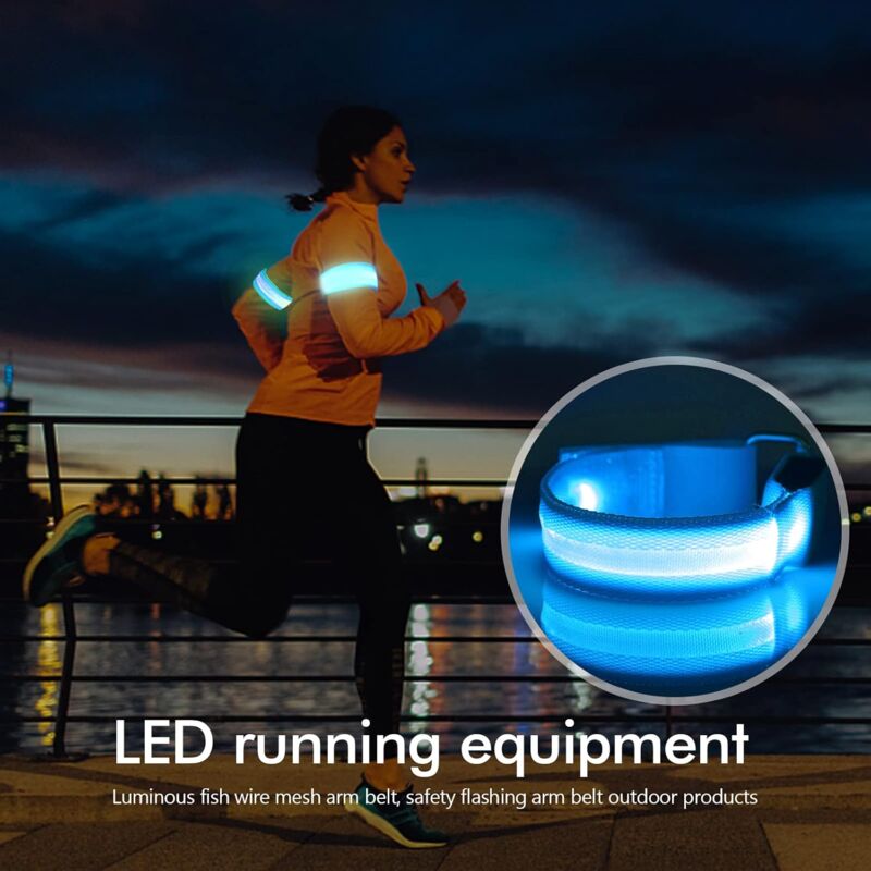 LED Reflective Arm Band Safety Bracelet Luminous Wristbands Waterproof Light Band Night Safety Reflective Strap For - Image 3