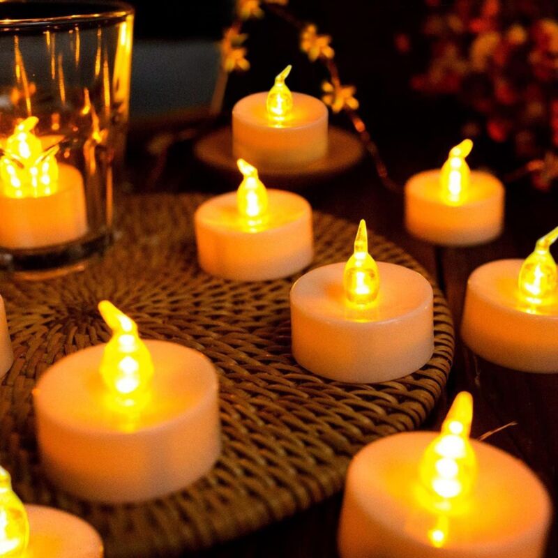 24 LED Flameless Tea Light Candles - Realistic & Bright, Battery Operated - Long Lasting For Wedding, Holiday, Party - Image 1
