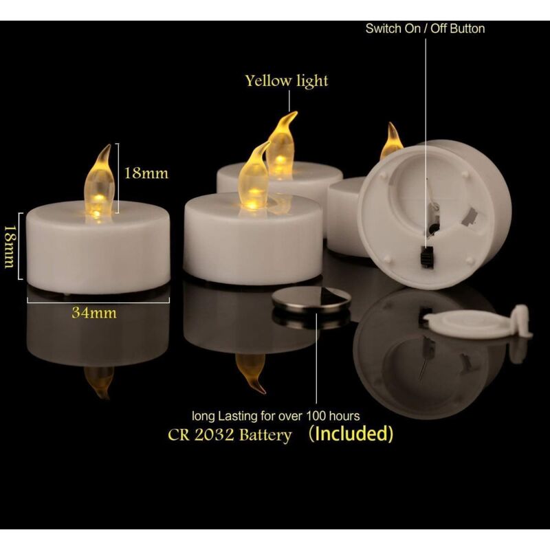 24 LED Flameless Tea Light Candles - Realistic & Bright, Battery Operated - Long Lasting For Wedding, Holiday, Party - Image 3