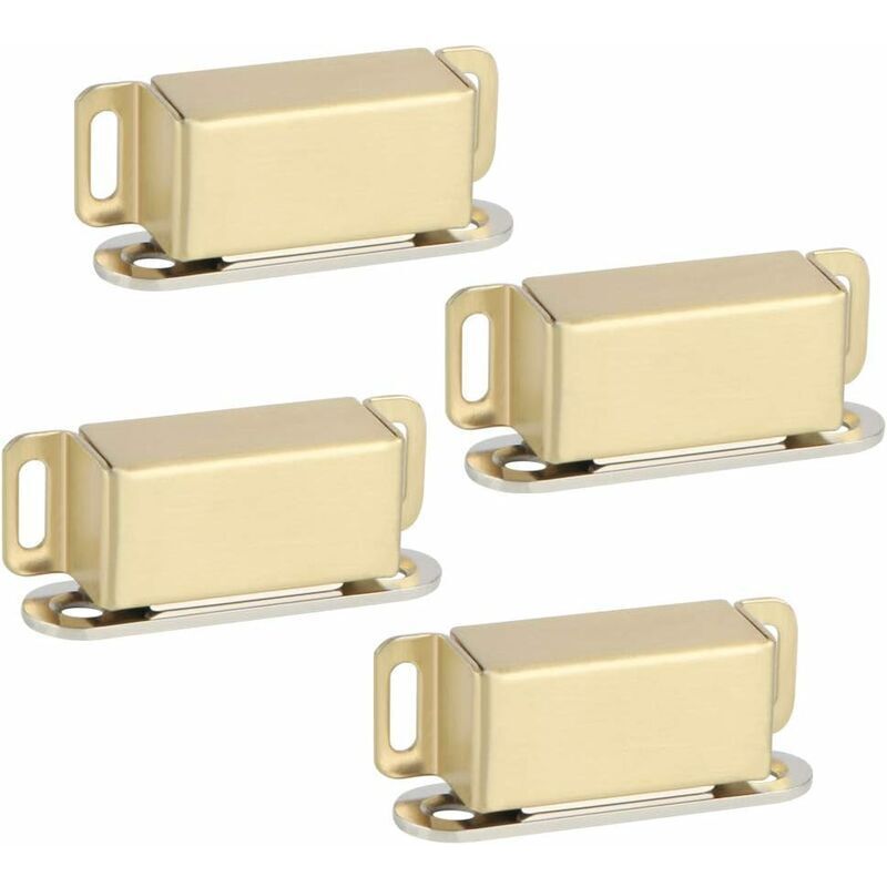 Magnetic Door Catches For Drawers Or Cabinets Door Closure, Stainless Steel Gold Finish, 4 pcs, Ecat001G-4P-Fr - Image 1