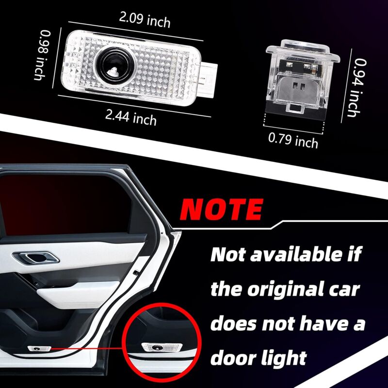 2 pcs Door Light, Entry Door Lighting Projection, Car Door Projector For A1/A3/A4/A5/A6/Q3/Q5/Q7/A7/A8/R8 - Image 4