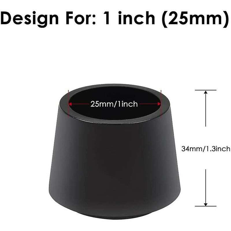 16 Pack Chair Leg Protectors, Chair Leg Caps Rubber Chair Leg Protection End Caps, Inner Diameter - 1 Inch / 25 Mm, - Image 2