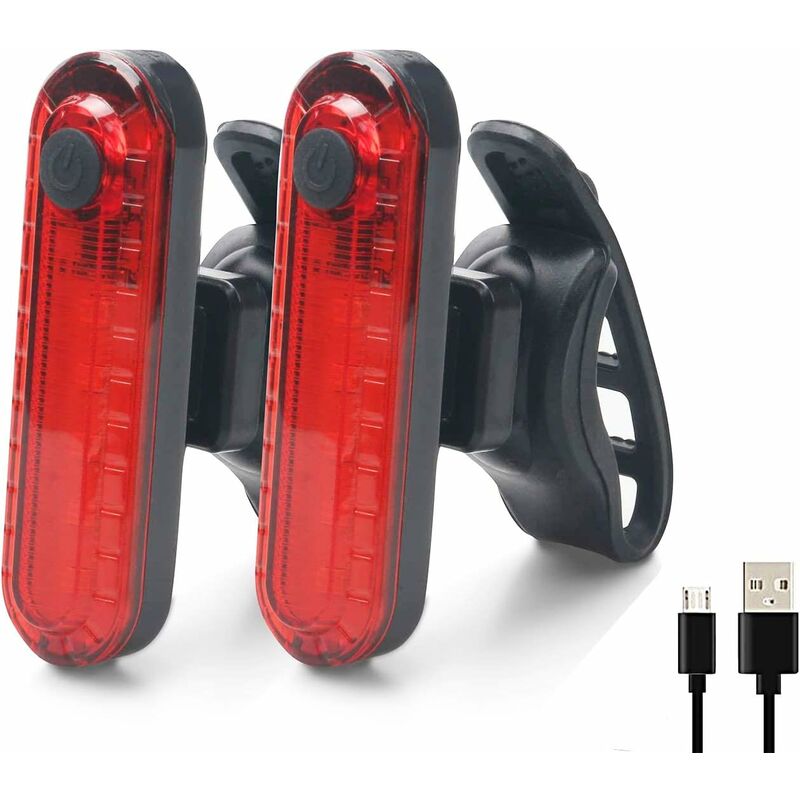 Bike Tail Lights - 2 Pack Bicycle Rear Lights, Usb Rechargeable Cob LED Waterproof Bike Rear Light, 4 Lighting Modes - Image 1