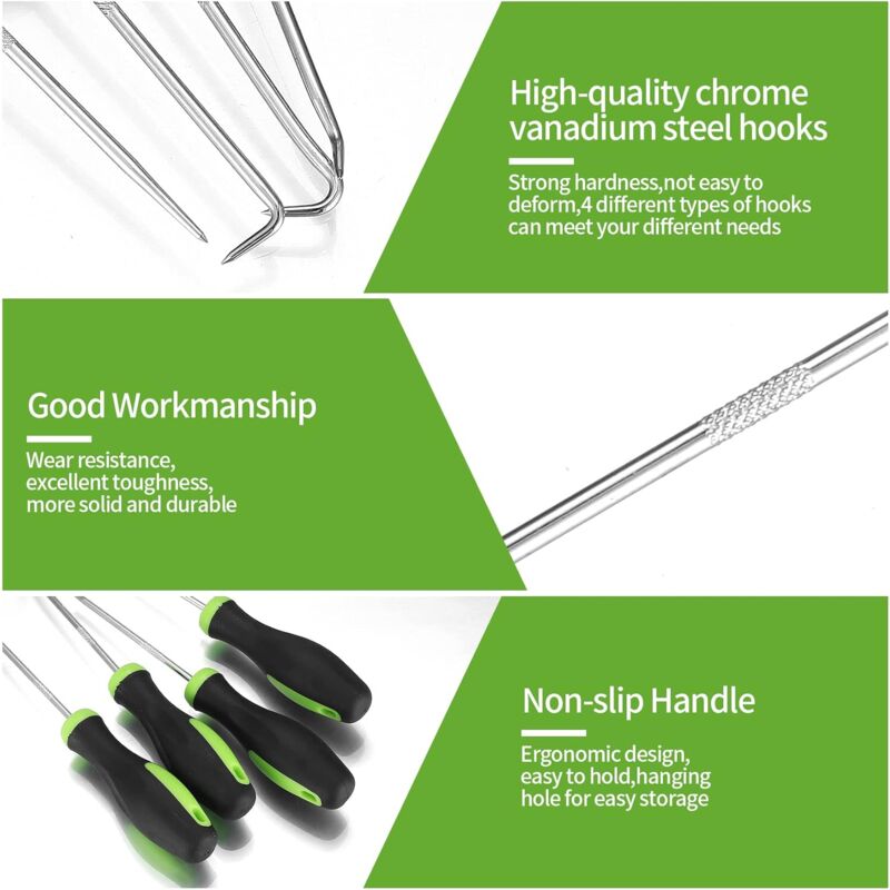 8 Pieces Precision Mechanics Pick And Screwdriver Set, Long Reach Hooks, Pick And Hook, Precision Picks And Hooks, - Image 2