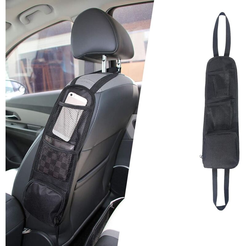 Seat Side Organizer, Storage Bag, Phone Holder, Mesh Pocket For All Front Passenger Car Seats For Cars, Trucks - Image 1