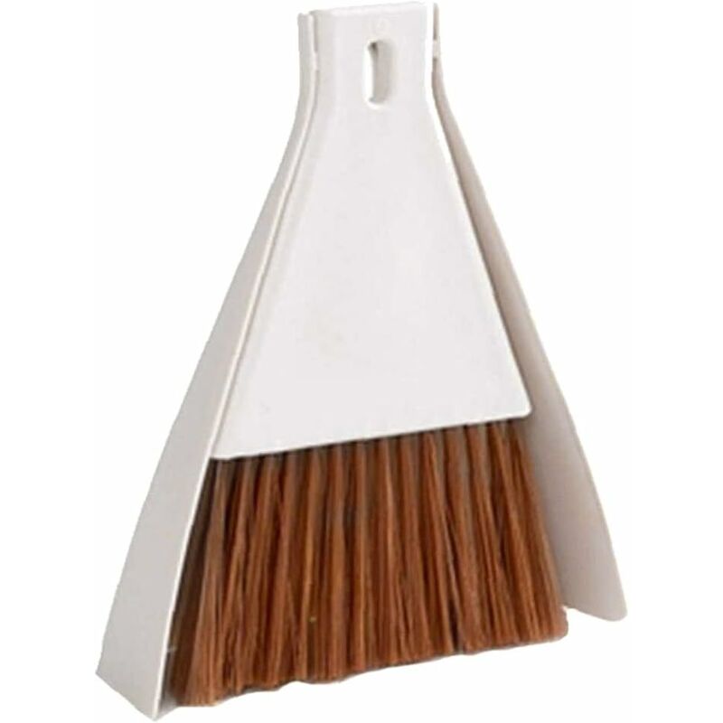 1Set Mini Dustpan Brush Sets, Cleaning Brush For Table, Desk, Countertop, Keyboard, Car, Camping (Beige) - Image 1