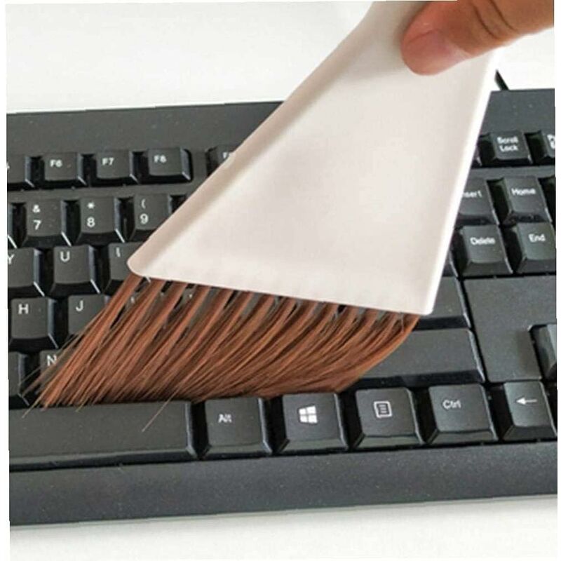 1Set Mini Dustpan Brush Sets, Cleaning Brush For Table, Desk, Countertop, Keyboard, Car, Camping (Beige) - Image 4