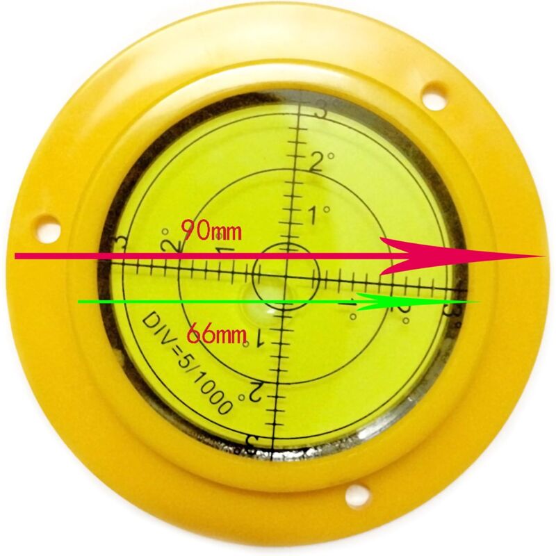90Mm Precision ROund Spirit Level With Mounting Holes For Motorhome - Image 2
