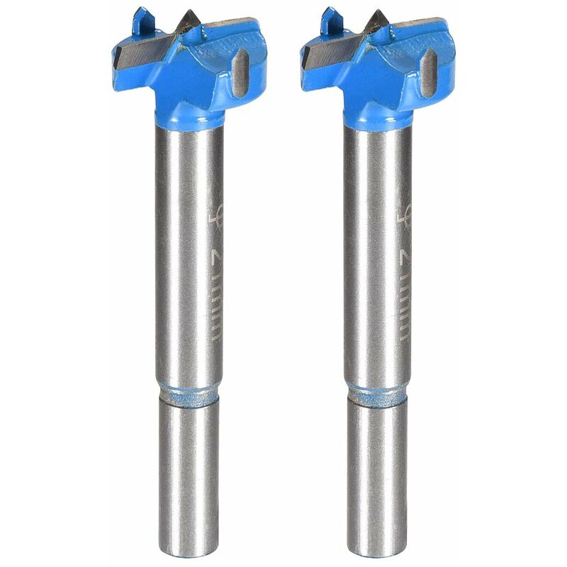 Wood ROuter Bit Reamer Drilling Bit 21Mm Dia. Carbide Alloy Steel Tipped ROund Shank Cutter For Woodworking Blue 2 pcs - Image 1