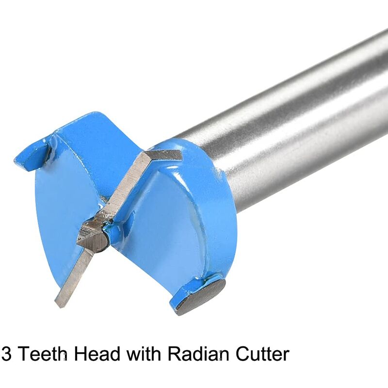 Wood ROuter Bit Reamer Drilling Bit 21Mm Dia. Carbide Alloy Steel Tipped ROund Shank Cutter For Woodworking Blue 2 pcs - Image 3