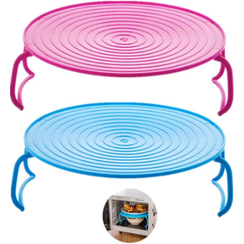 ROund Tray Steamer Rack Double Layer Steamer Rack Multifunctional Plastic Cooking Tray Holder Tray Rack Microwave Oven - Image 1