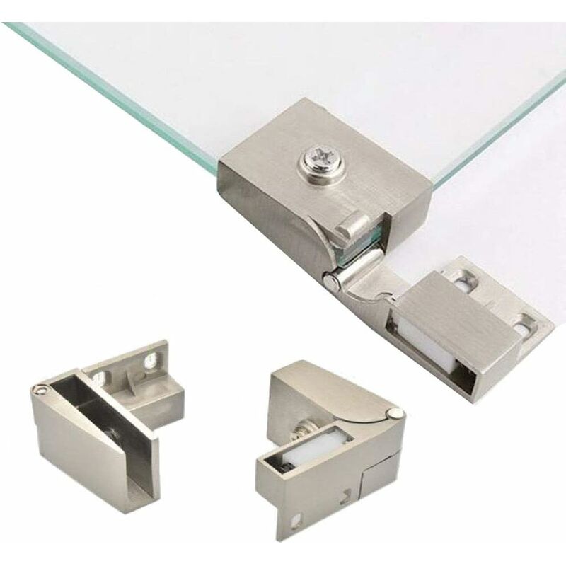 1 Pair Frameless Glass Door Hinges, Side Recessed Glass Cabinets, Shower Door Hinges, Furniture Glass Cabinet And Door - Image 1