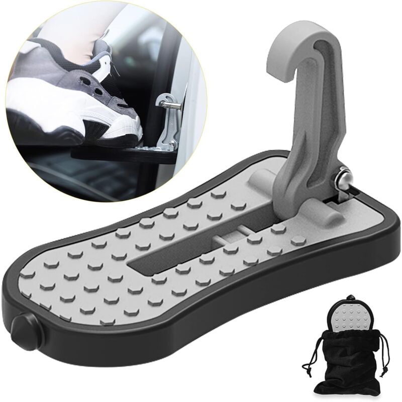 Car Door Pedal, Car Door Pedal Foot Nail U Car Door Latch Hook Pedal, With Auxiliary Pedal With Safety Hammer (16Cm, - Image 1