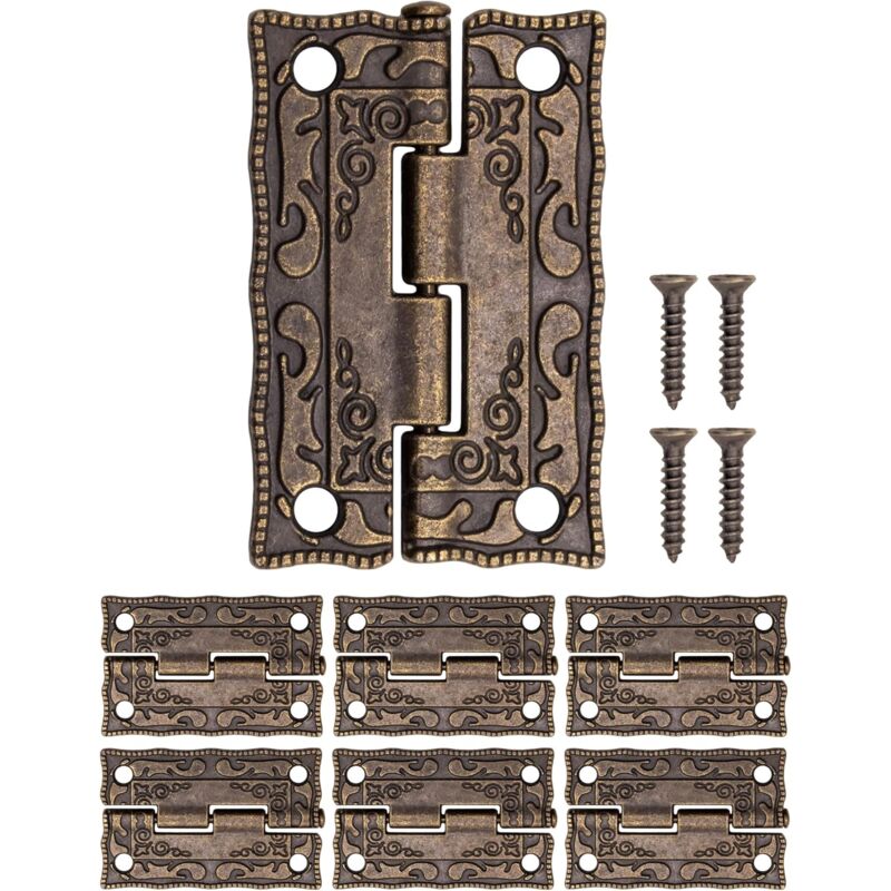 6 pcs Mini Metal Hinges Vintage Style 36 X 23Mm - Image 1
