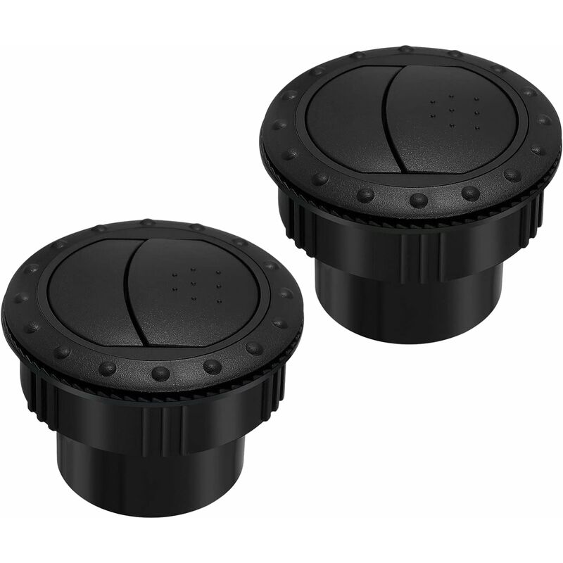 60Mm Car Interior Heater Vent Cover DAshboard Air Vent Deflector Side ROof Air Black Vent Outlet ROund Louvered DAsh - Image 1