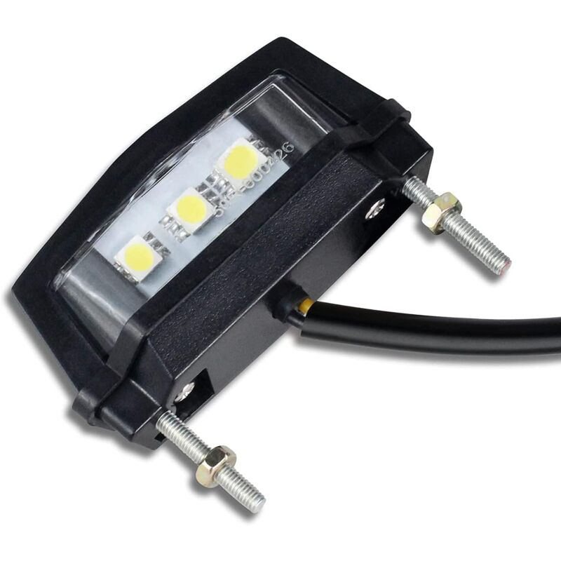 1 Pc Motorcycle License Plate Light, 12V Universal Motorcycle LED Tail Light Rear License Plate Lamp, White Light - Image 1